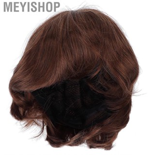 Meyishop Men Short Light Brown Wig Male Straight False Hair Full LHP