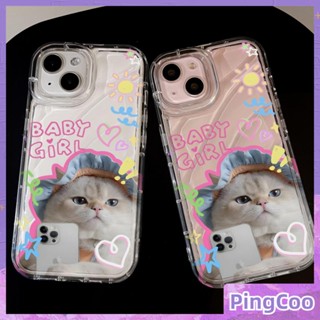 Pingcoo - เข้ากันได้สำหรับ เคส iphone 11 เคสไอโฟน เคสไอโฟน11 ระลอกน้ำ TPU เคสใสกันกระแทกกันกระแทกแมวน่ารักที่มีตาโต ใช้ได้กับ iPhone 14 13 Pro max 12 Pro Max 11 xr xs max 7 8Plus