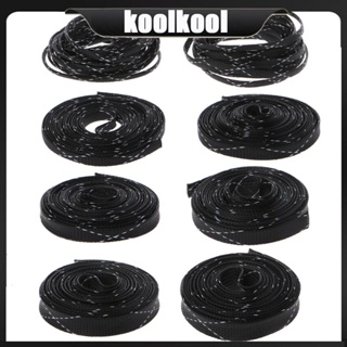 Kool ปลอกหุ้มสายเคเบิล PET แบบถัก สีดํา ขยายได้ 5 ม. 4-25 มม.