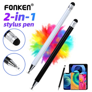 Fonken 2 in 1 ปากกาสไตลัส สากล สําหรับแท็บเล็ต โทรศัพท์มือถือ Android IOS โทรศัพท์ iPad อุปกรณ์วาดภาพแท็บเล็ต ปากกาสัมผัสหน้าจอ Capacitive