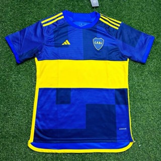 เสื้อกีฬาแขนสั้น ลายทีมชาติฟุตบอล Boca Home Jersey S-XXL 23-24 ชุดเหย้า สําหรับผู้ชาย AAA