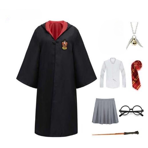 Magic School Cloak Hogerts Pott Robe Herm ฮาโลวีนผู้ใหญ่และเด็กเล่นบทบาทเครื่องแต่งกาย