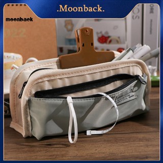 &lt;moonback&gt; กระเป๋าดินสอ ผ้าแคนวาส แบบสามชั้น สําหรับใส่เครื่องเขียน