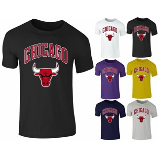 ขายดี เสื้อยืด ผ้าฝ้าย พิมพ์ลาย Chicago Bulls Illinois USA สําหรับผู้ชาย 851638