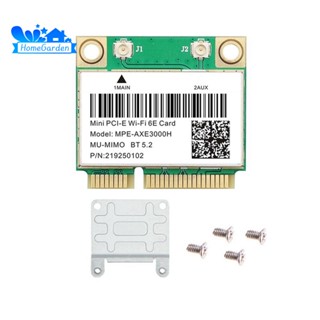 อะแดปเตอร์การ์ดเครือข่ายไร้สาย Wifi 6E MPE-AXE3000H Mini PCI-E Wifi บลูทูธ 5.2 AX210 802.11AX/AC