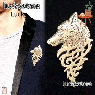 Lucky เข็มกลัด รูปหมาป่า สไตล์พังก์ แฟชั่นสําหรับผู้ชาย