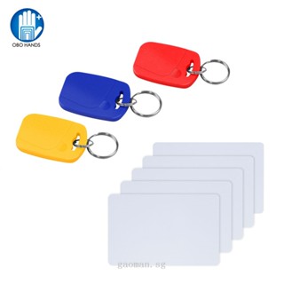 การ์ดโพสิต RFID ความถี่คู่ 13.56Mhz 1K UID และ T5577 125 kHz ID Keyfobs อ่านได้ สําหรับ Copy Clon