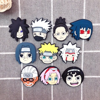 เข็มกลัด ลายการ์ตูนอนิเมะ Sakura Naruto Jibbitz Croc Uzumaki Jibbits Charm Kakashi สําหรับตกแต่งรองเท้าผู้ชาย