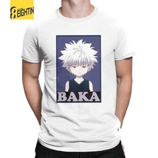 [S-5XL]ขายดี เสื้อยืดผ้าฝ้าย พิมพ์ลายการ์ตูน Hunter X Hunter s Killua Zoldyck Baka สไตล์คลาสสิก สําหรับผู้ชาย APglko73II