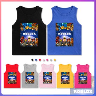 เสื้อกล้ามเด็ก 3-15 ปี Roblox แฟชั่นลําลอง เทรนด์เด็กผู้ชาย และเด็กผู้หญิง แขนกุด เสื้อกีฬา เสื้อยืด