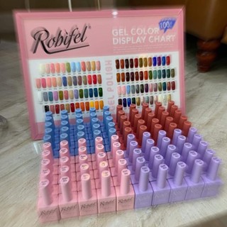 ROBIFEL สีเจลเกาหลี 100สี 15 ml. สีแน่น ออแกนิก ทารอบเดียวไม่ต้องซ้ำ