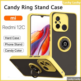 หรูเคส Redmi 12C 10C 9C 10 5G A1 หรา ที่วางแหวนอะครีลิคแบบแข็ง เคส กันกระแทก รองรับรถ ที่วางแม่เหล็ก ที่วางโทรศัพท์ ขาตั้งนิ้ว ปกป้องกล้อง