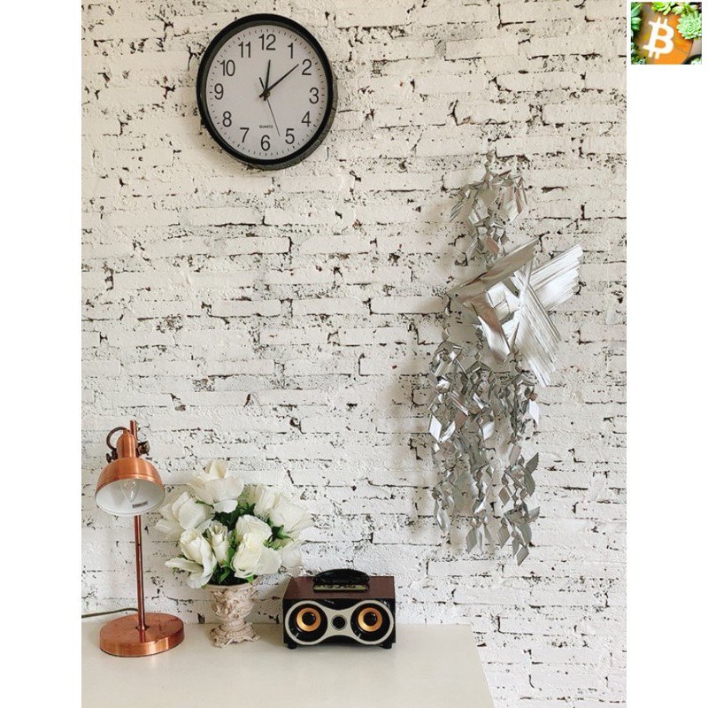 bitcoin โมบายปลาตะเพียนใบลานสาน ลูก 9 ตัว ขนาดกลาง (สีเงิน) .