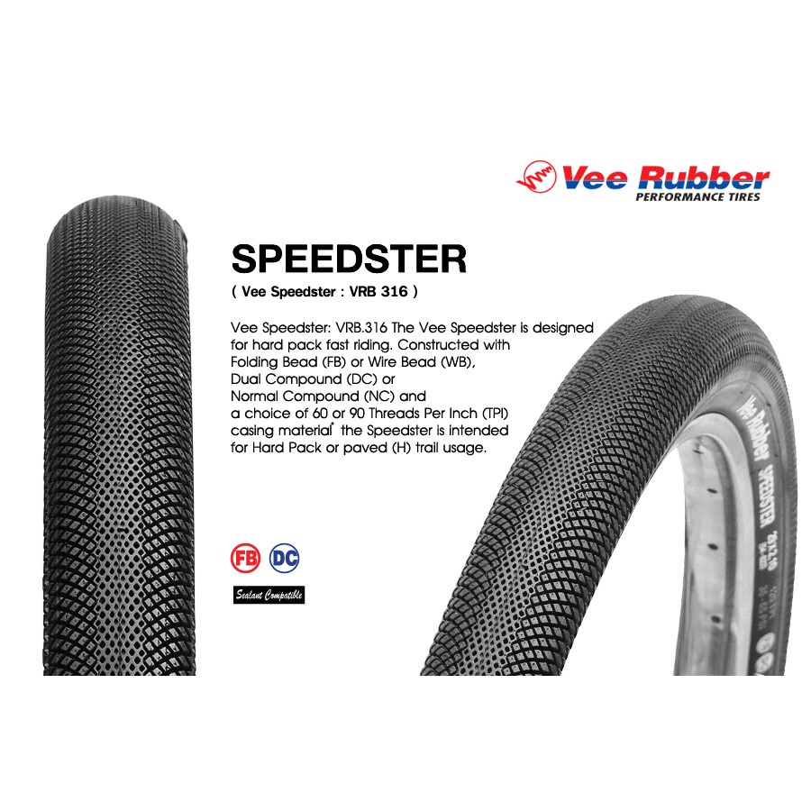 ยางนอกขอบพับ Vee Tire รุ่น SpeedSter 20x1.50 (40-406) 1 เส้น