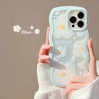 เคสโทรศัพท์มือถือ แบบใส ขอบหยัก ลายภาพวาดสีน้ํามัน รูปดอกไม้ ขนาดใหญ่ สําหรับ Iphone Apple 14promax 12 13 xs xr 11 8p