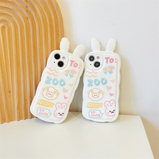 【To:Zoo】เคสโทรศัพท์มือถือ ลายหูกระต่าย สําหรับ iP Phone 14 13 12 11 ProMax 14Plus 5G XsMax XR