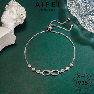 AIFEI JEWELRY ผู้หญิง กำไล เงิน เครื่องประดับ สัญลักษณ์อินฟินิตี้ที่สร้างสรรค์ 925 ผู้หญิง แท้ Silver เกาหลี ต้นฉบับ กำไลข้อมือ แฟชั่น มอยส์ซาไนท์ไดมอนด์ เครื่องประดับ B229