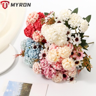 Myron ช่อดอกไฮเดรนเยียประดิษฐ์ 15 ดอก สําหรับตกแต่งบ้าน