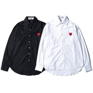 Pl5445ay เสื้อเชิ้ตแขนยาว ปักลายหัวใจ แฟชั่นแนวสตรีท สําหรับผู้ชาย และผู้หญิง