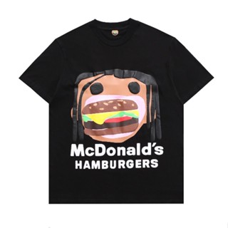 พร้อมส่ง เสื้อยืดแขนสั้นลําลอง พิมพ์ลายการ์ตูน Travis Scott CPFM McDonald McDonald tripartite คุณภาพสูง