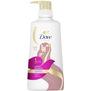 LeeMart ยาสระผม โดฟ Dove 410ML แชมพู โดร์ฟ สระผม โด๊ฟ สูตร ลองแอนด์ทิค สีชมพู ขนาด 410 มล.