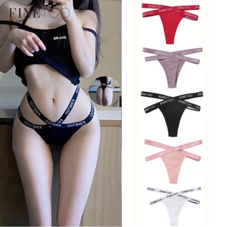 Finetoo กางเกงชั้นในจีสตริง ผ้าฝ้าย ลายตัวอักษร สําหรับผู้หญ…
