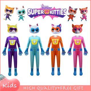 ชุดจั๊มสูท ชุดคอสเพลย์ Super Kitties เหมาะกับปาร์ตี้ฮาโลวีน คริสต์มาส สําหรับเด็กผู้ชาย และเด็กผู้หญิง