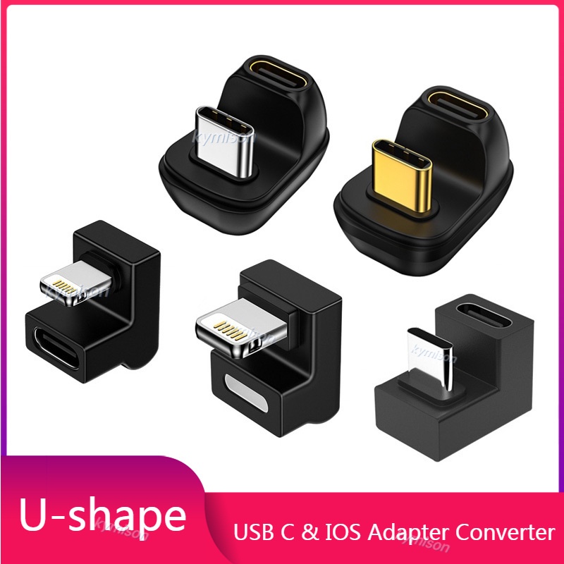U-shape อะแดปเตอร์ประเภท C ถึงการชาร์จการถ่ายโอนข้อมูล Converter สําหรับ iPhone 13 12 11 Xiaomi Sams