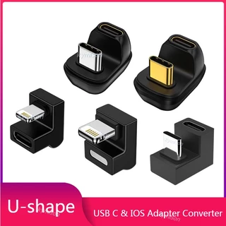 U-shape อะแดปเตอร์ประเภท C ถึงการชาร์จการถ่ายโอนข้อมูล Converter สําหรับ iPhone 13 12 11 Xiaomi Samsung Ipad USB C OTG อะแดปเตอร์