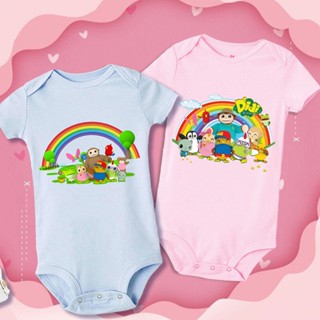 ชุดรอมเปอร์ พิมพ์ลายการ์ตูน Onesie Mom Didi and Friends สีรุ้ง สําหรับเด็กผู้ชาย และผู้หญิง