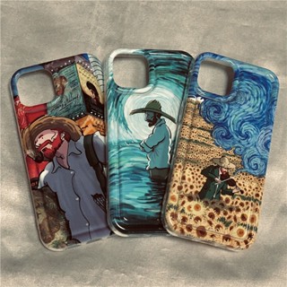 เคสโทรศัพท์มือถือ ซิลิโคนแข็ง ลายศิลปะ Van Gogh สร้างสรรค์ สําหรับ Iphone 11promax 7 8plus xs xr xsmax 13promax 12 11 14pro Xrx