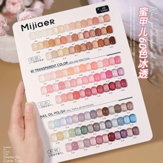 Mijiaer กาวยาทาเล็บ หยก สีนู้ด สีใส 60 สี สําหรับตกแต่งเล็บ 2023