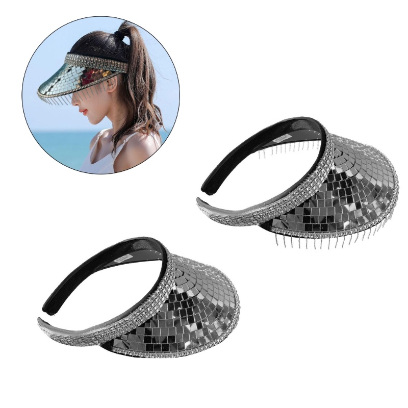 Alia Rhinestone Visor หมวก Bling Visor สําหรับผู้หญิง Disco Visor Disco Festival Visor
