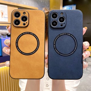 เคสโทรศัพท์มือถือหนัง แบบแม่เหล็กไร้สาย สําหรับ IPhone 14 Plus 13 12 11 Pro Max XS XR X 14Pro 13Pro Mac