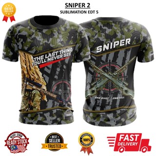 Tactical พร้อมส่ง เสื้อยืดคอกลม แขนสั้น ผ้าไมโครไฟเบอร์ ลายตาไก่ สําหรับทุกเพศ baju Sniper 2