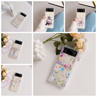 เคสโทรศัพท์มือถือ TPU ลายดอกไม้ กันน้ํา สําหรับ Samsung Galaxy Z Flip4 Z Flip3 Z Flip4 Z Flip3