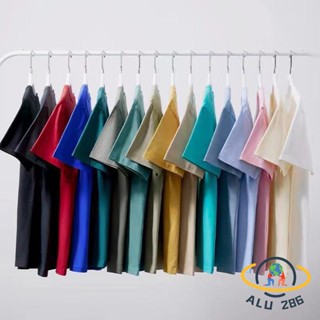 ALU286 Club เสื้อยืดสีพื้น คอกลม เกรดพรีเมี่ยม  ใส่สบาย ไม่หด ไม่ต้องรีด ราคาส่ง มีเก็บเงินปลายทาง   (สินค้าพร้อมจัดส่งทุกวันค่ะ) เส้นด้ายคู่ฝ้ายบริสุทธิ์