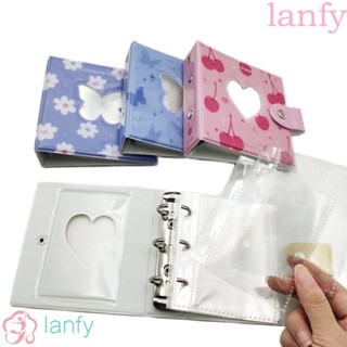 Lanfy อัลบั้มรูปภาพ รูปผีเสื้อ ใบไม้ 3 นิ้ว สามรู สําหรับจัดเก็บการ์ด