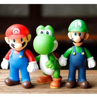 ของเล่นฟิกเกอร์ Mario Luigi Odyssey Mario Bros Action Figures Mario PVC สําหรับเด็ก 3 ชิ้น ต่อล็อต