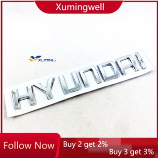 สติกเกอร์ตราสัญลักษณ์ ABS โครเมี่ยม ลายโลโก้ตัวอักษร HYUNDAI สําหรับติดตกแต่งรถยนต์ 1 ชิ้น