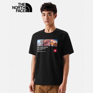 [พร้อมส่ง] เสื้อคอกลม แขนสั้น ผ้าฝ้าย 100% พิมพ์ลาย The North Face ทรงหลวม สําหรับผู้ชาย