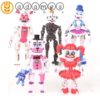 ADAMES 5pcs/set Action Figure Toy Gift Figures Model Five Nights at Freddys Car Decorations Anime Peripheral Rabbit Freddy Bear FNAF Nightmare Sister Location Funtime Collectible Model