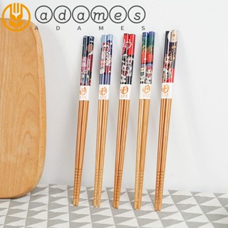 ADAMES 5 Pair Tableware Cat Flower Dinnerware Set Chopsticks Gift Reusable Natural N1N Sushi Food Handmade Rice Kitchen Supplies