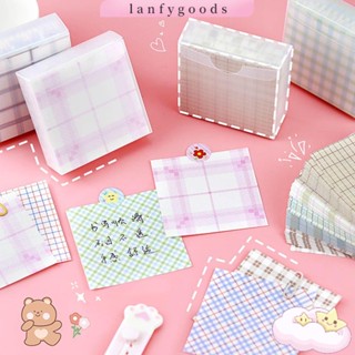 LANFY Mini Sticky Notes Message Paper Notepad Memo Pad Scrapbooking Office &amp; School Supplies Writing Pads Plaid Handbook Decor Memo Note Diary Book