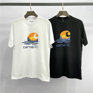 CLZQ Tidal Carhartt Sunset พิมพ์สำหรับทั้งหญิงและชายแขนสั้นเสื้อยืด