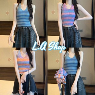 L.A Shop พร้อมส่ง เสื้อคล้องคอไหมพรม ดีเทลผูกด้านหลังเก๋มากไล่สีสุดๆ "45661" -C