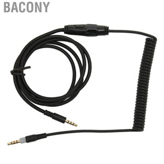 Bacony Headset Spring Cord  Tensile Wearable Coiled Headphone Cable Clear  Retractable  for Gaming Headphone