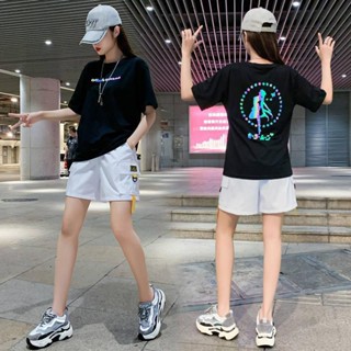 【hot sale】เสื้อยืด เสื้อสะท้อนแสง เสื้อReflex Oversize ผ้าCotton 100% แฟชั่นสไตล์เกาหลี T-Shirt โอเวอร์ไซส์