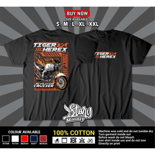 sadasเสื้อยืดพิมพ์ลายแฟชั่น เสื้อยืดแขนสั้น พิมพ์ลาย Honda TIGER 2000 HEREX สําหรับขี่รถจักรยานยนต์