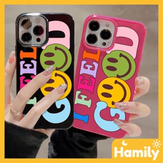 iPhone 11 Soft TPU Glossy Black Candy Case English Smile Face Camera Protection Shockproof for iPhone 14 13 12 11 Pro Max 7 8 Plus X XR